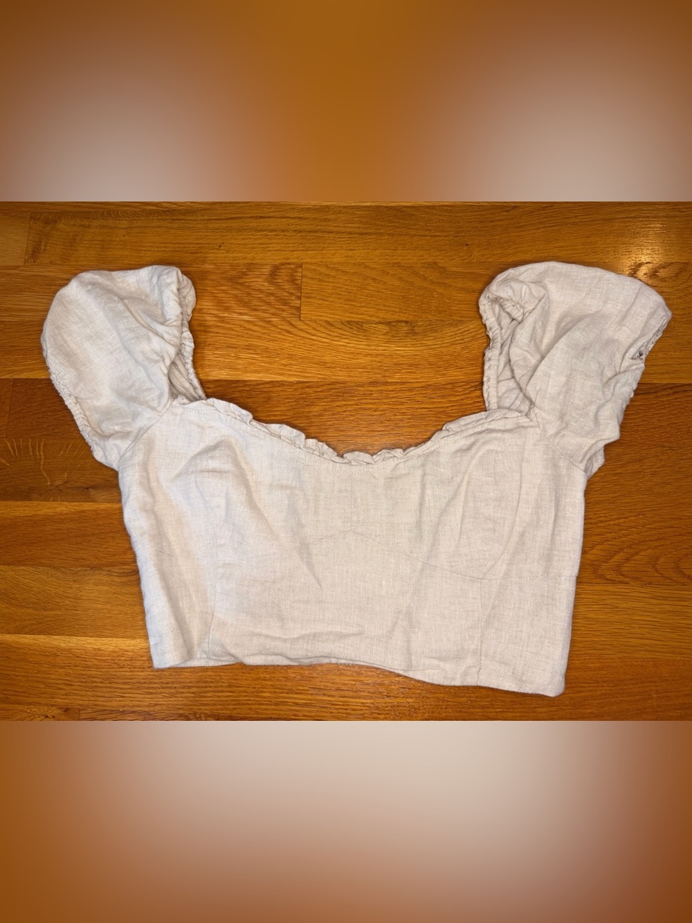 Wilfred Aritzia Linen Lyocell Puff Sleeve Crop Top Mini Skirt Set Size 4 M - Picture 9 of 16